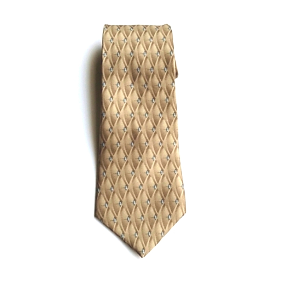 Arrow men's neck tie, geometric print, silk, standard size, USA made, WPL# 2831